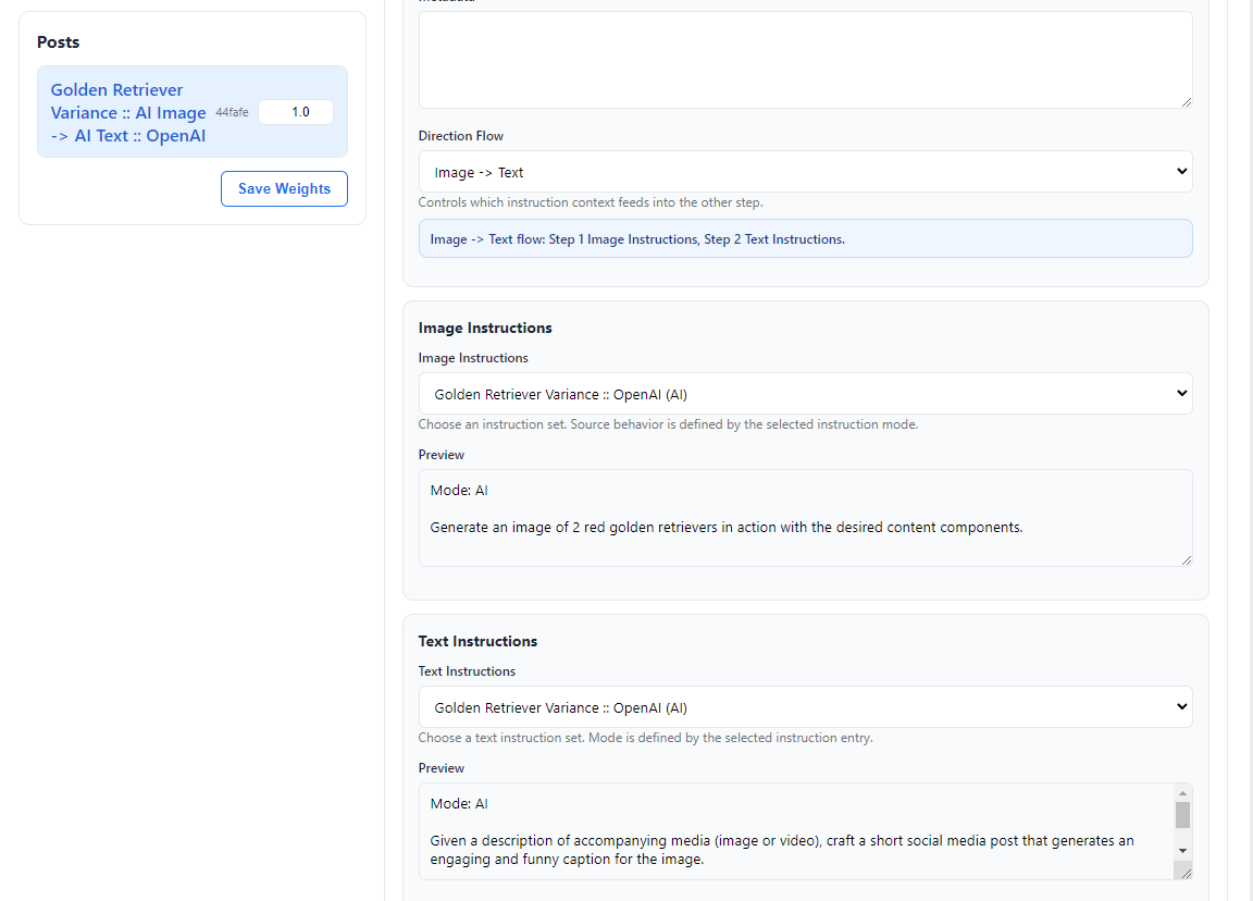 AI image to AI post template example.