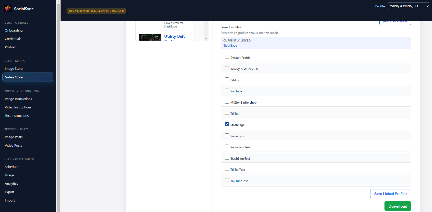 Linked profile confirmation