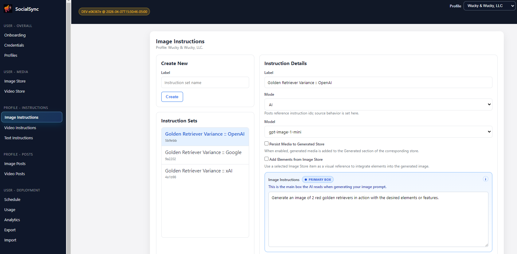 Media instruction example